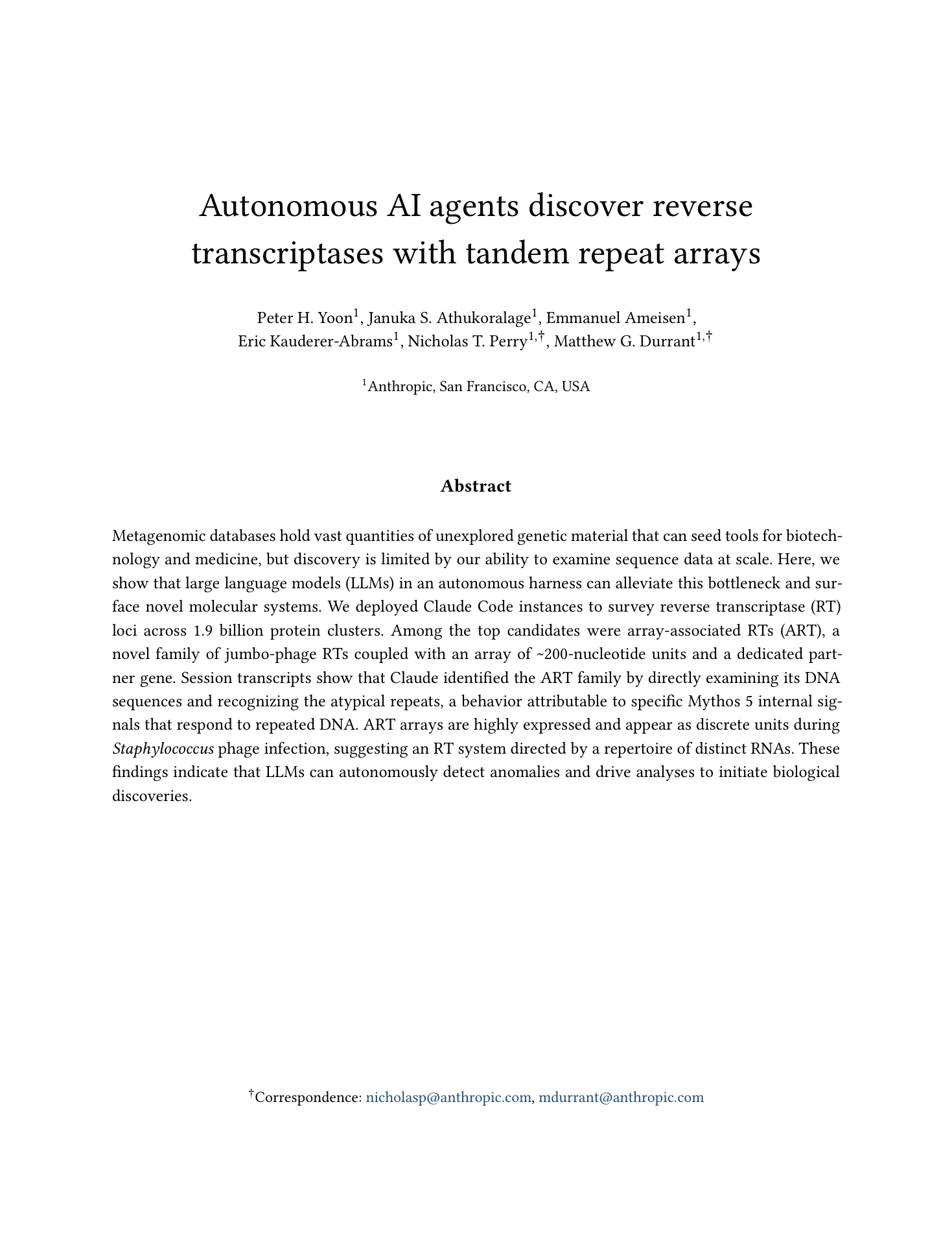 Anthropic 官方预印本首页(Yoon et al., Anthropic,40 页)