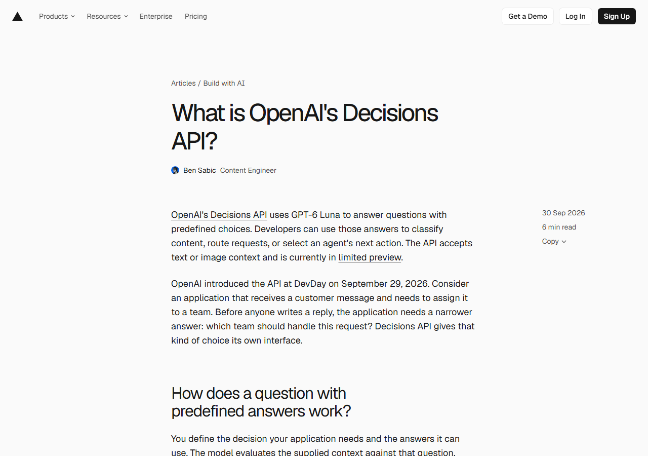 Vercel 官方解读页:Decisions API 的用法、边界与上线前准备