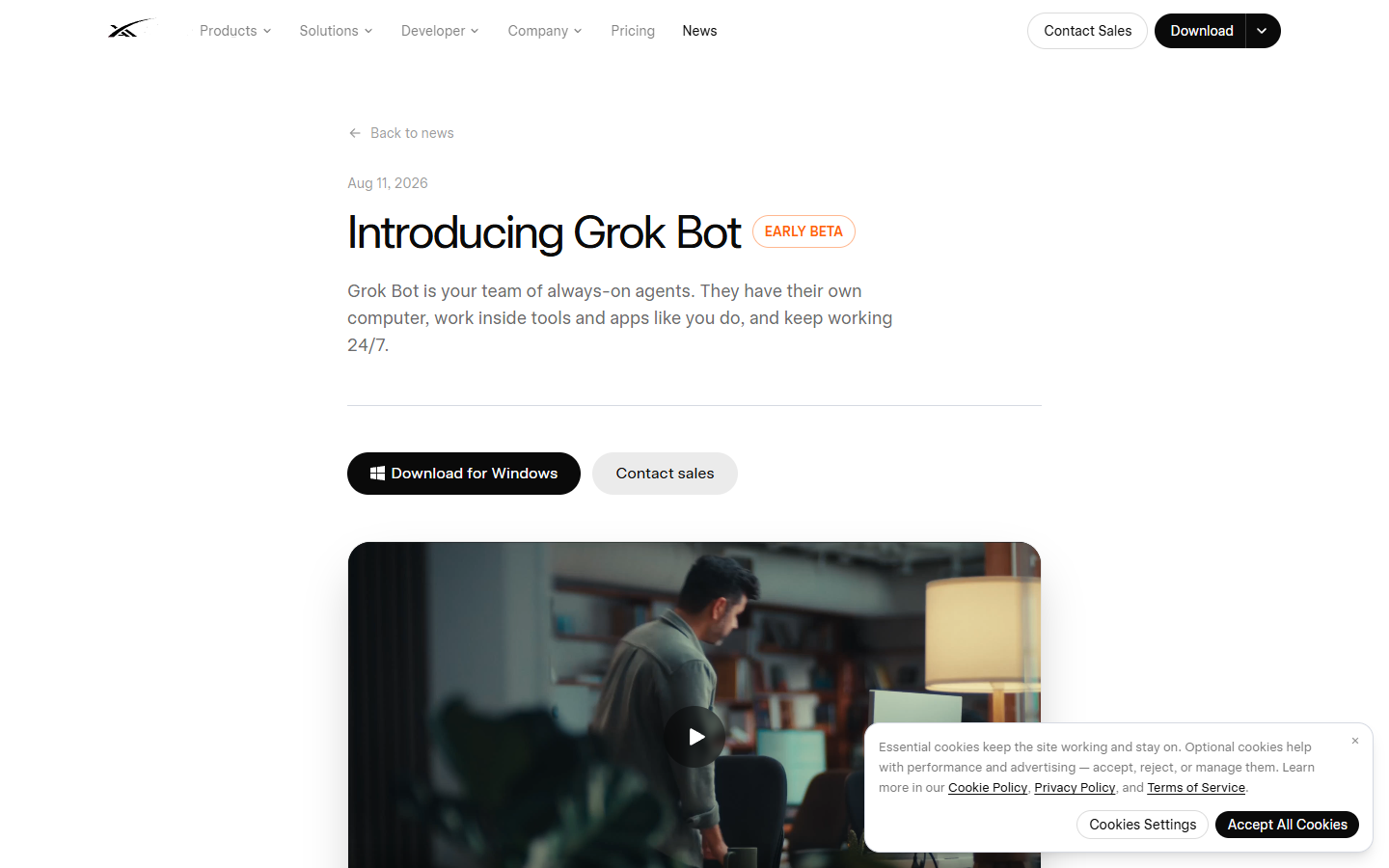 xAI launch post:Introducing Grok Bot