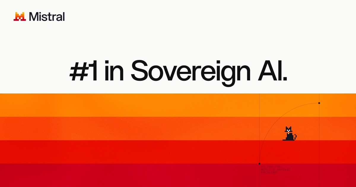 Mistral 官方主权 AI 视觉:「#1 in Sovereign AI.」